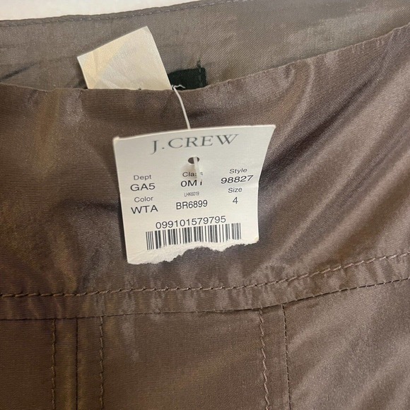 NWT J Crew Grey Taffeta A Line 100% Silk Pleat Front Skirt size 4 - Picture 4 of 6